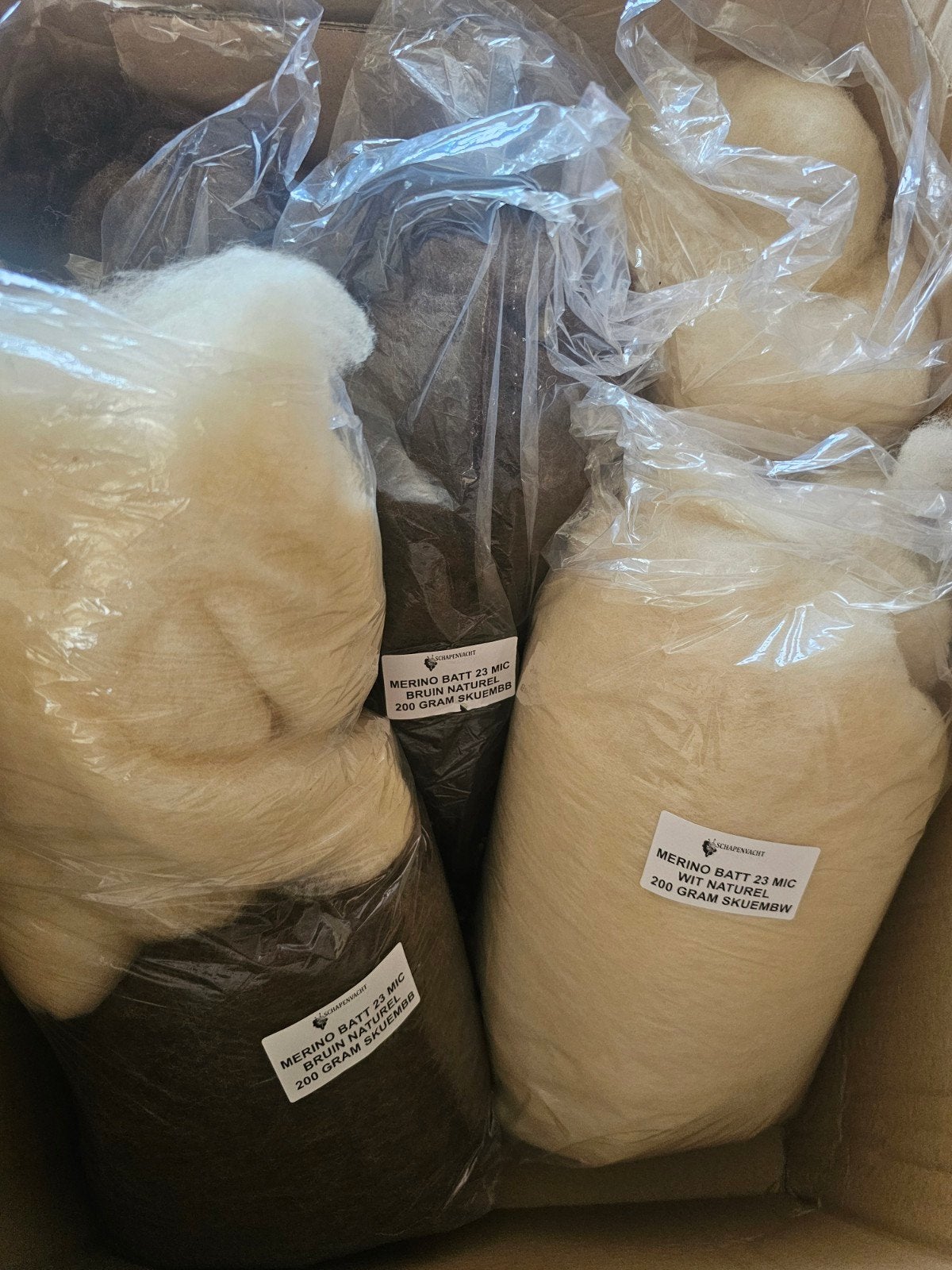 Merino Wol 23 MIC - Natuurlijke Kleuren (ong 1KG), Ophalen of Verzenden, Nieuw, Los Vilt
