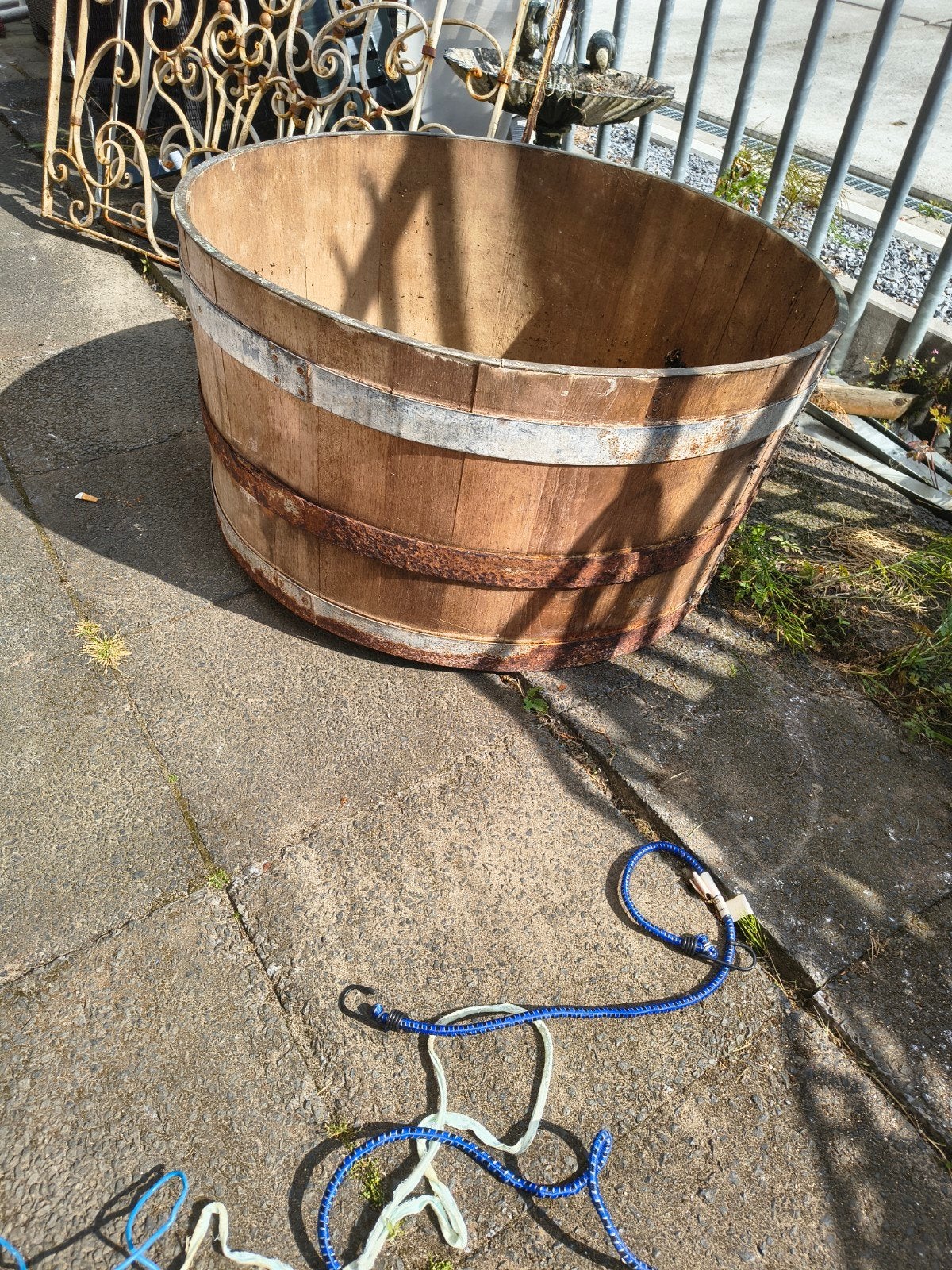 Houten kuip, Ophalen, Gebruikt, ., Rond