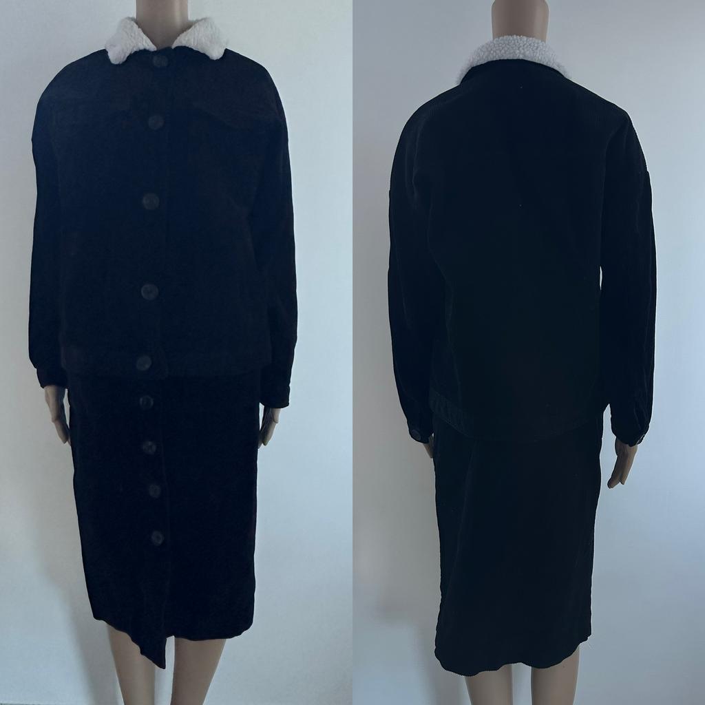 Dames co-ord set pak rok en jas vest nieuw corduroy zwart S, Kleding | Dames, Jasjes, Kostuums en Pakken, Kostuum of Pak, Zwart