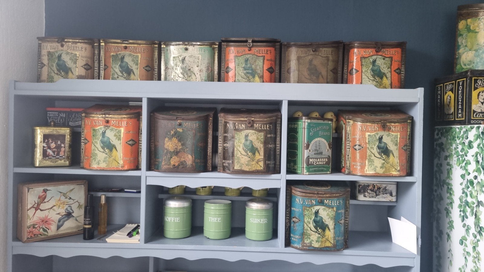 Van Melle toffee winkelblik voorraadblik winkel snoepblikken, Verzamelen, Ophalen of Verzenden, Zo goed als nieuw, Overige, Overige merken