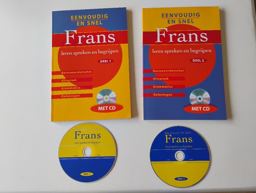 Boek eenvoudig en snel Frans leren spreken deel 1 en 2 + CD, Boeken, Ophalen of Verzenden, Alpha, Zo goed als nieuw