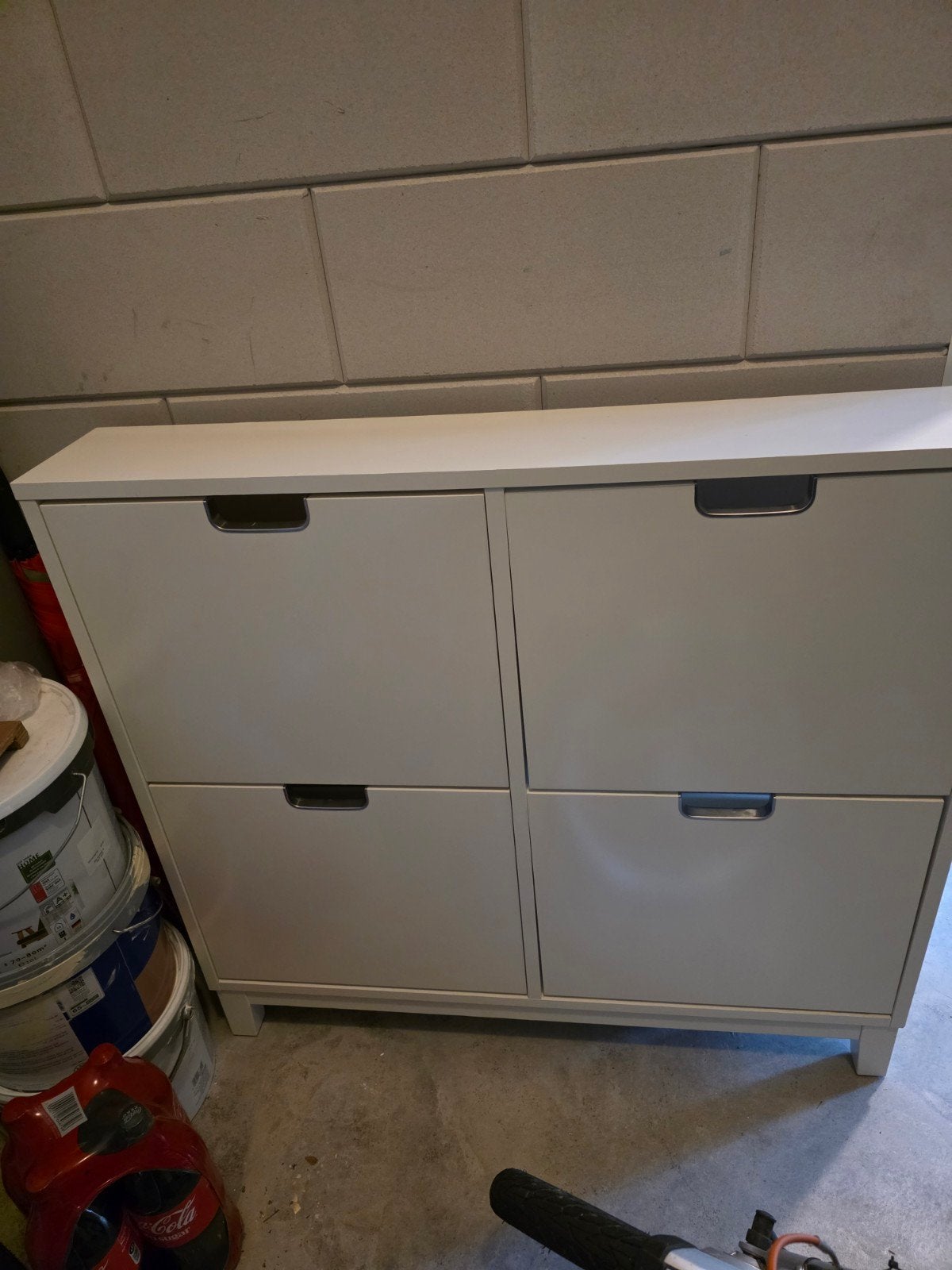 Witte schoenenkast met 4 vakken, Ophalen, Gebruikt
