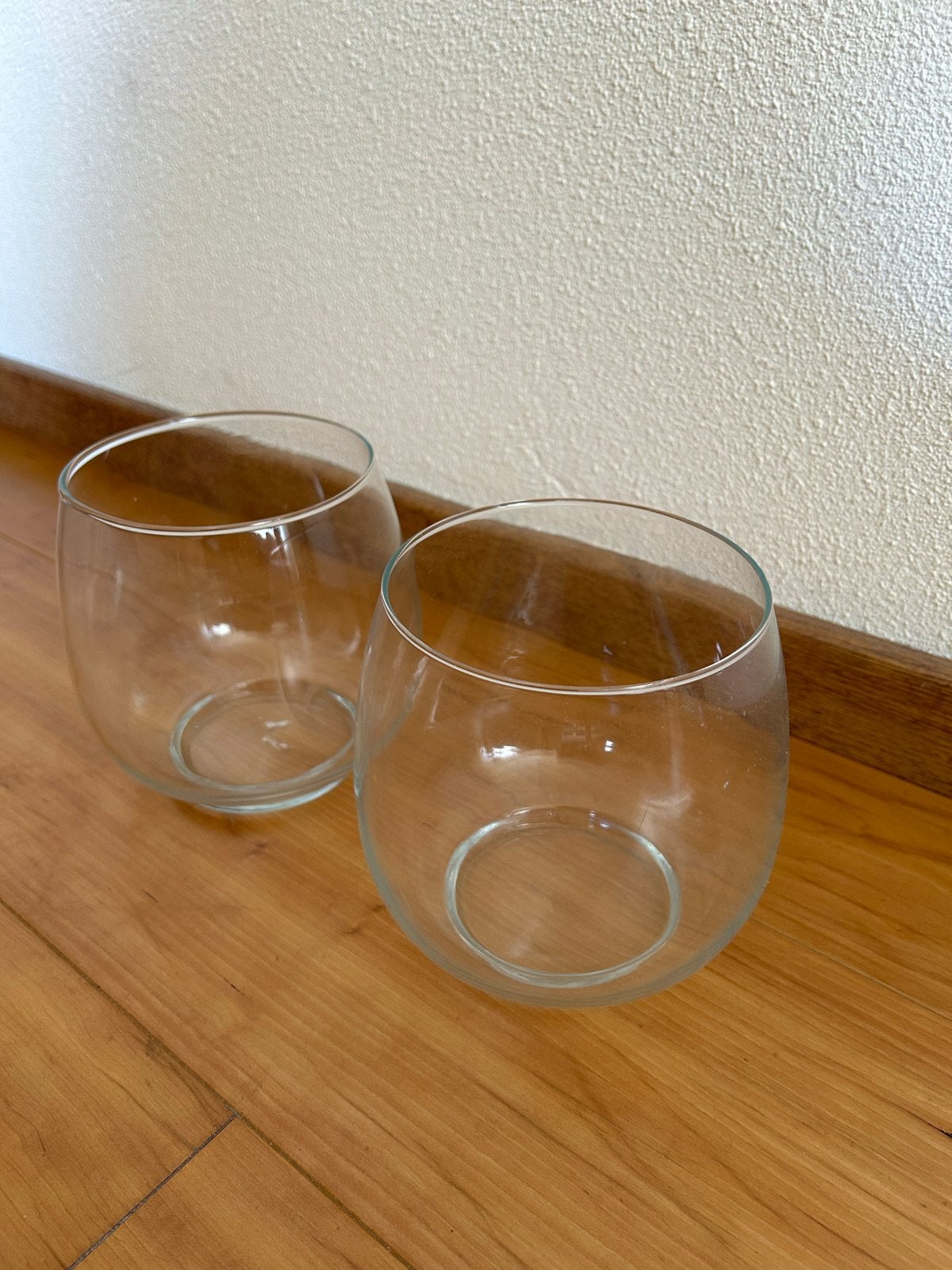 Set van 2 glazen vaasjes - 14cm hoog, 11cm diameter, Ophalen, Transparant, 14 cm, Glas