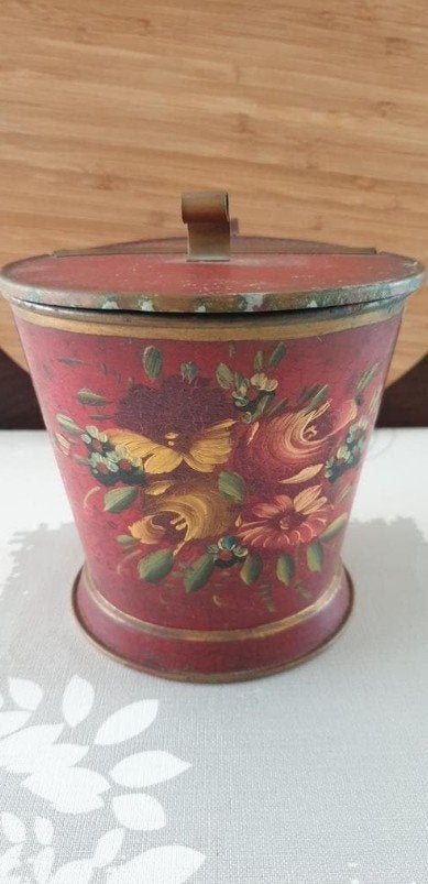 Vintage Jaren '60 Asbak / Brocante Emmer met Deksel, Antiek en Kunst, Ophalen of Verzenden