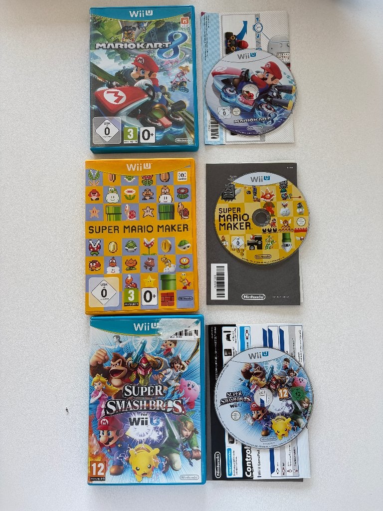 Wii U games + 30th Mario amiibo – Mario Kart, Smash, Maker, Racen en Vliegen, Ophalen of Verzenden, Zo goed als nieuw, 3 spelers of meer