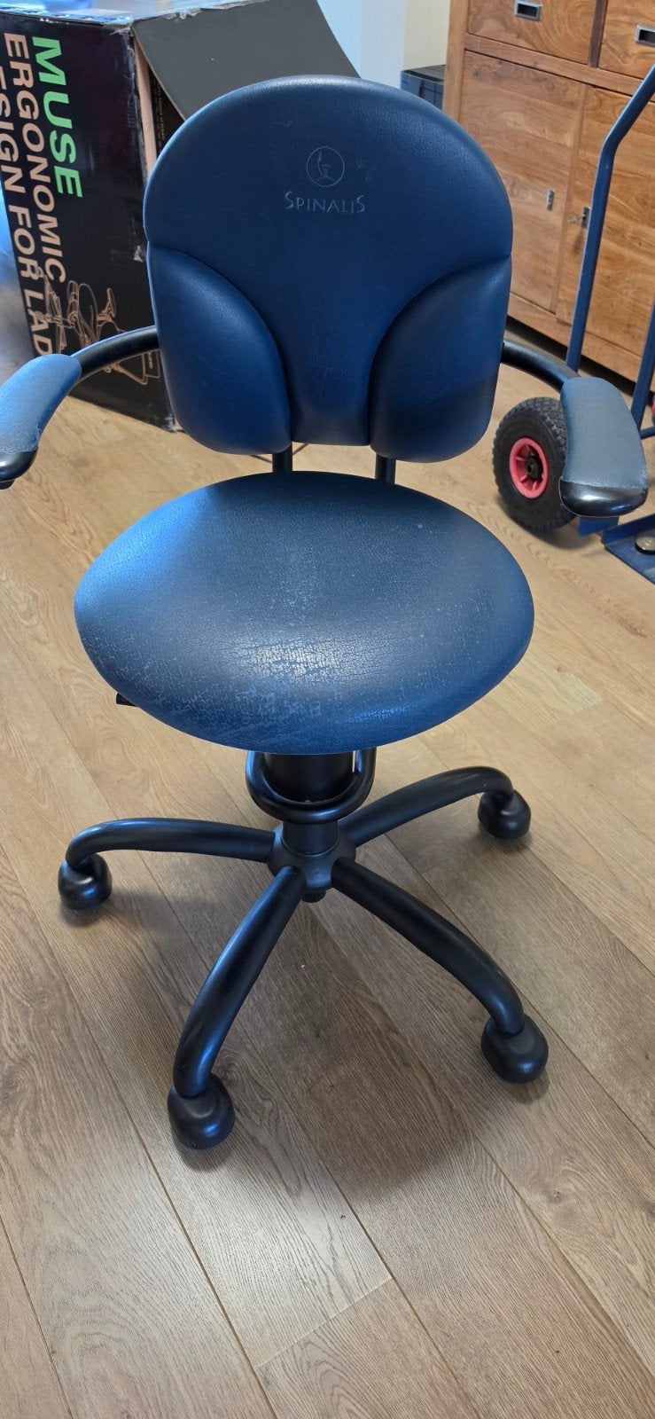 Spinalis bureaustoel, Ophalen, Gebruikt, Blauw