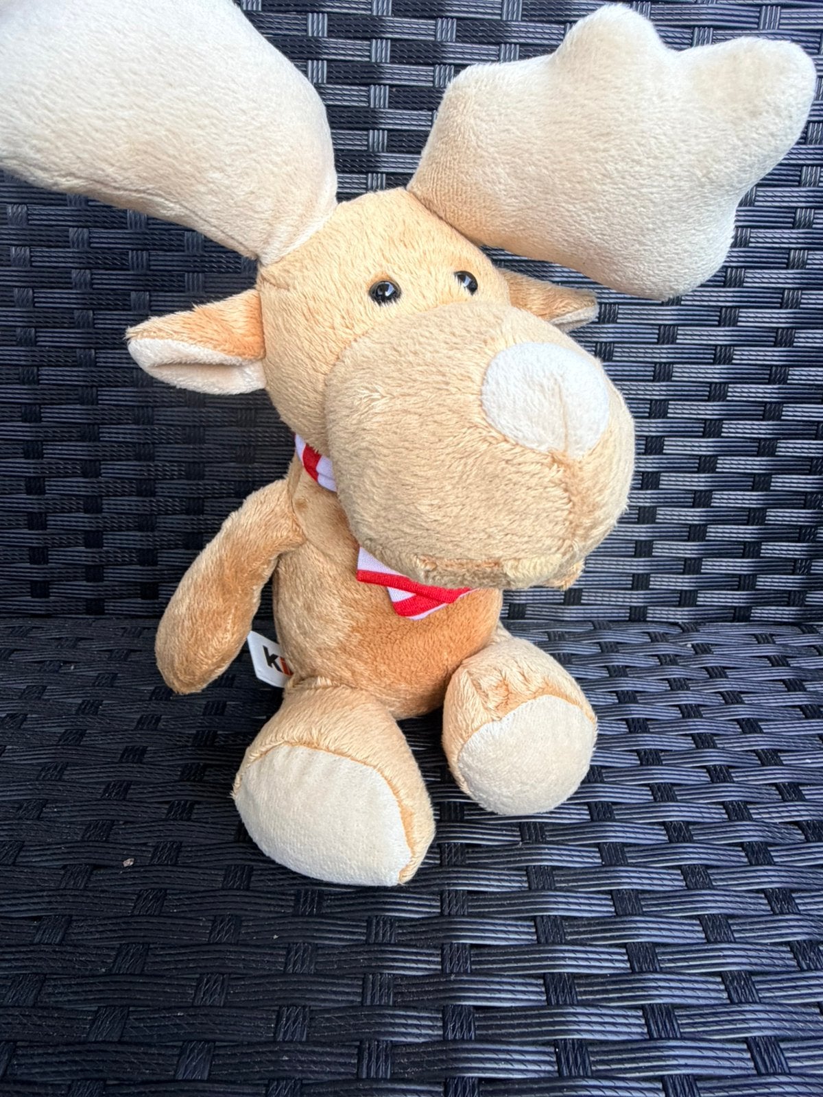 Knuffel rendier – 30 cm – met rood-wit sjaaltje, Ophalen of Verzenden, Zo goed als nieuw, Overige typen