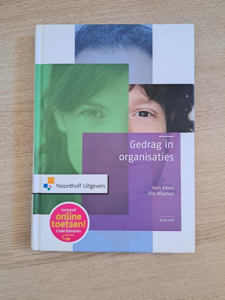 Gedrag in organisaties - Zesde druk - ZGAN, Boeken, Ophalen of Verzenden, Beta, Zo goed als nieuw, HBO