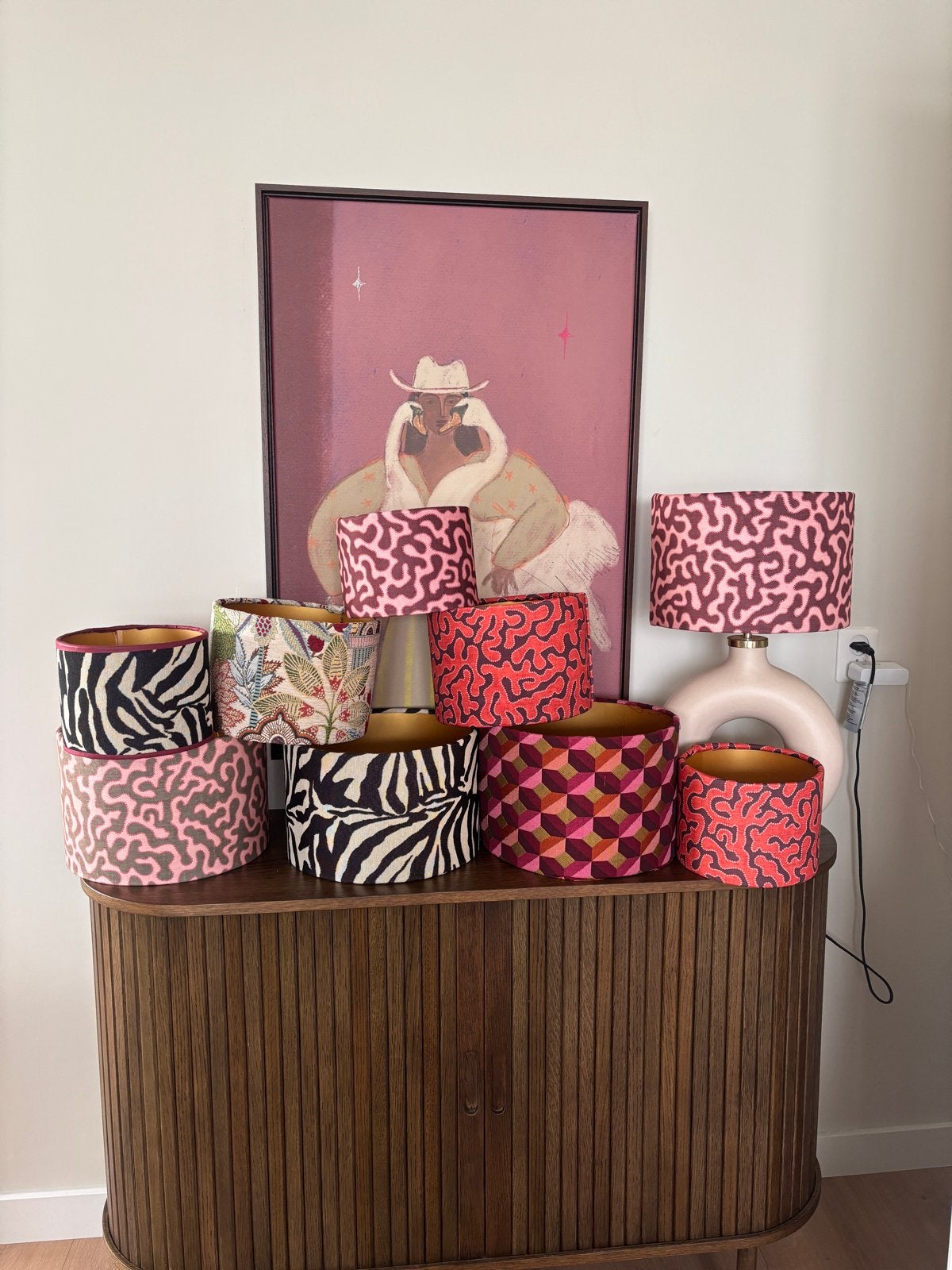 Diverse lampenkappen met unieke patronen en kleuren, Huis en Inrichting, Lampen | Lampenkappen, Rond, Nieuw, Textiel, Meerkleurig