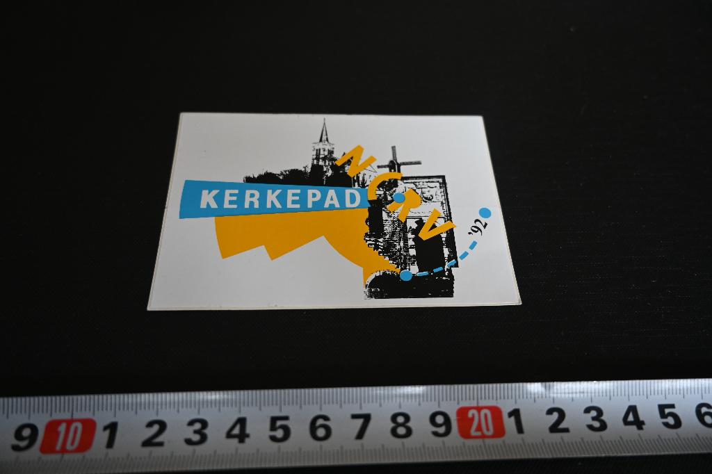 sticker Omroep NCRV KERKEPAD '92  Molen, Ophalen, Zo goed als nieuw