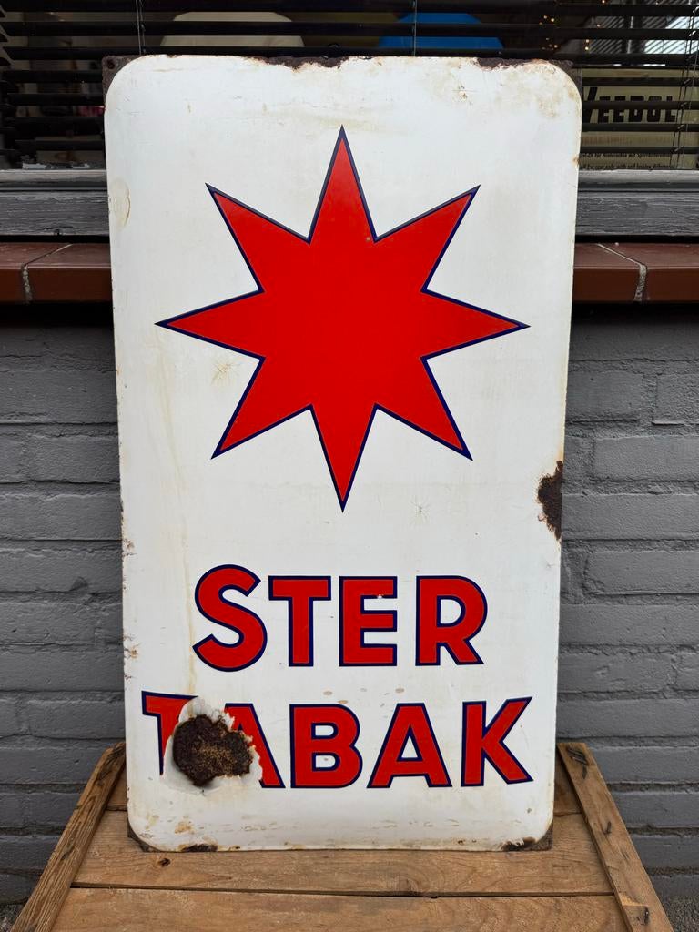 Vintage Ster Tabak Emaille Reclamebord - Authentiek, Ophalen