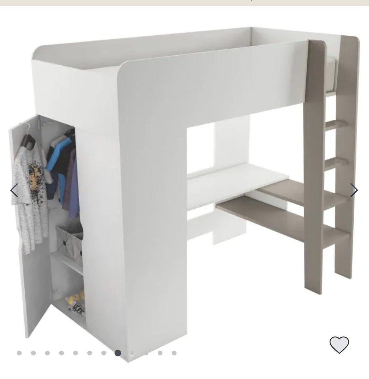 Hoogslaper met bureau en kast - Petite Amélie Ombre, Ophalen, Eenpersoons, Zo goed als nieuw, 200 cm
