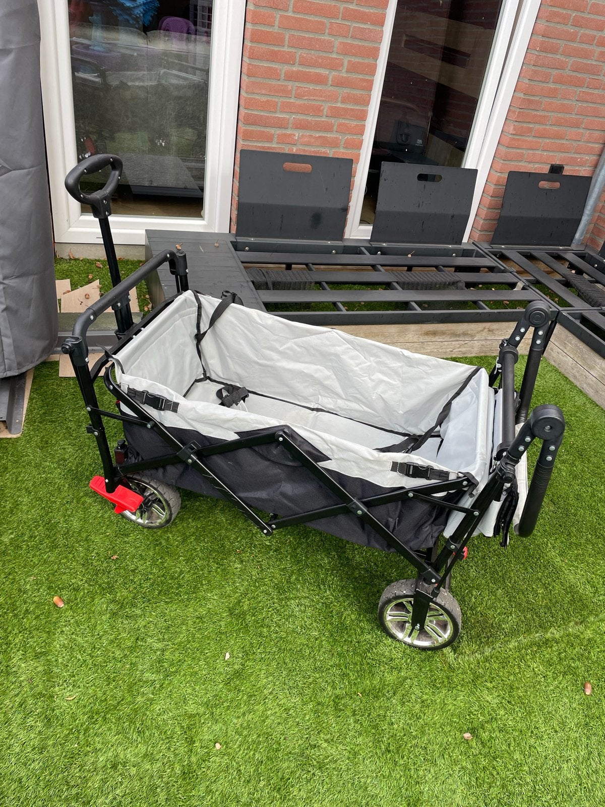 Opvouwbare bolderkar met zonnekap en koeltas, Caravans en Kamperen, Ophalen, Opvouwbaar, Gebruikt
