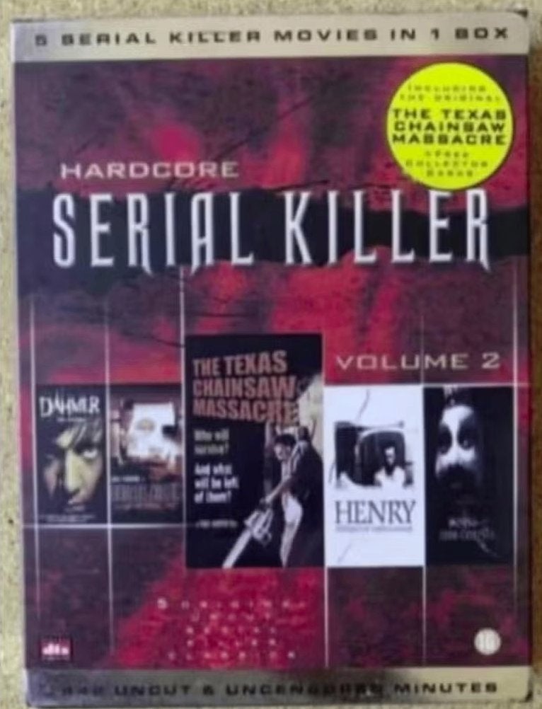 3-DVD Hardcore Serial Killer 2; Dahmer; Texas chainsaw, Henr, Vanaf 16 jaar, Ophalen of Verzenden, Zo goed als nieuw, Overige genres