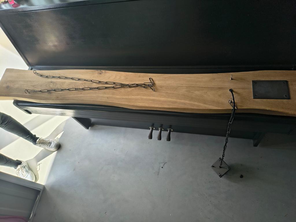 Hanglamp robuuste plank, Ophalen, 25 tot 50 cm, Minder dan 100 cm