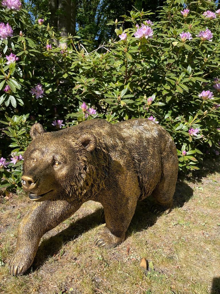 Beer, brons, vijver, gazon, dierentuin, 110cm, Ophalen, Nieuw, Kunststof, Dierenbeeld
