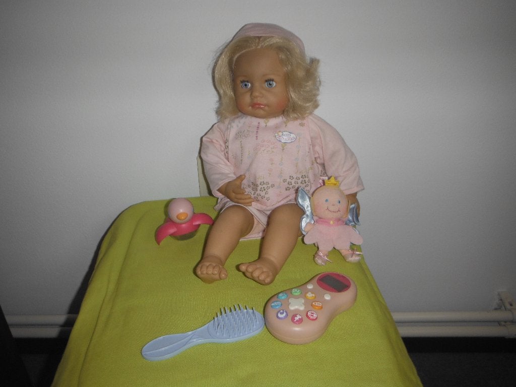 baby sunshine interactieve pop met acc heel veel functies, Ophalen, Zo goed als nieuw, Babypop