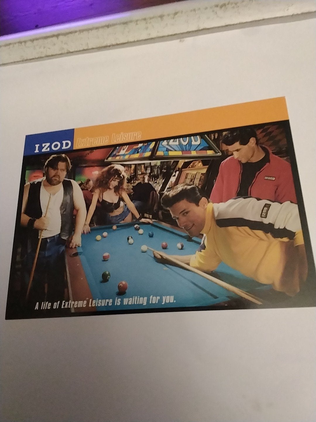 Vintage Izod Extreme Leisure Biljart Ansichtkaart, Ophalen of Verzenden