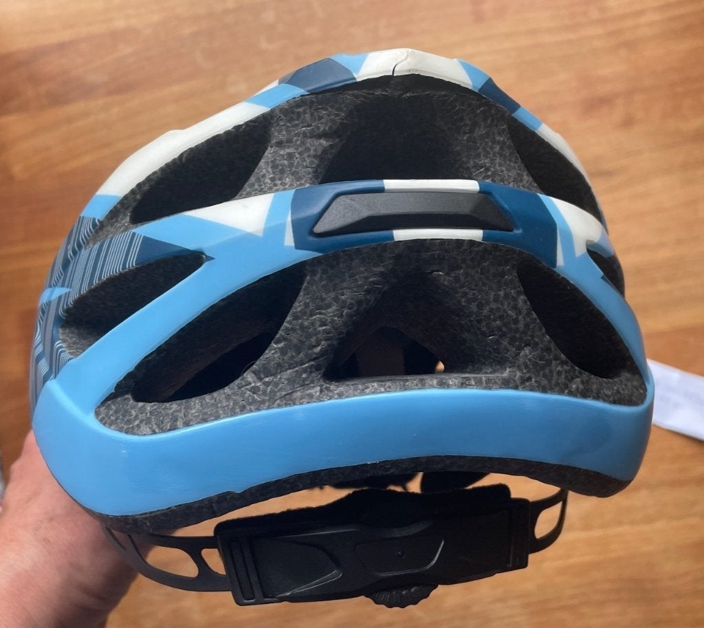 Kinder fietshelm Blauw wit zwart, S, Gebruikt, Onbekend, Jongen of Meisje