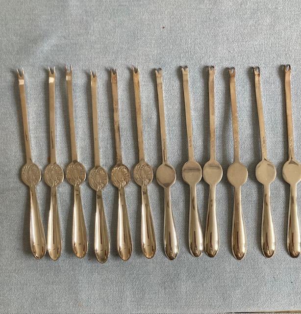 kreeftvorkjes, Ophalen of Verzenden, Zo goed als nieuw, Zilver, Bestekset
