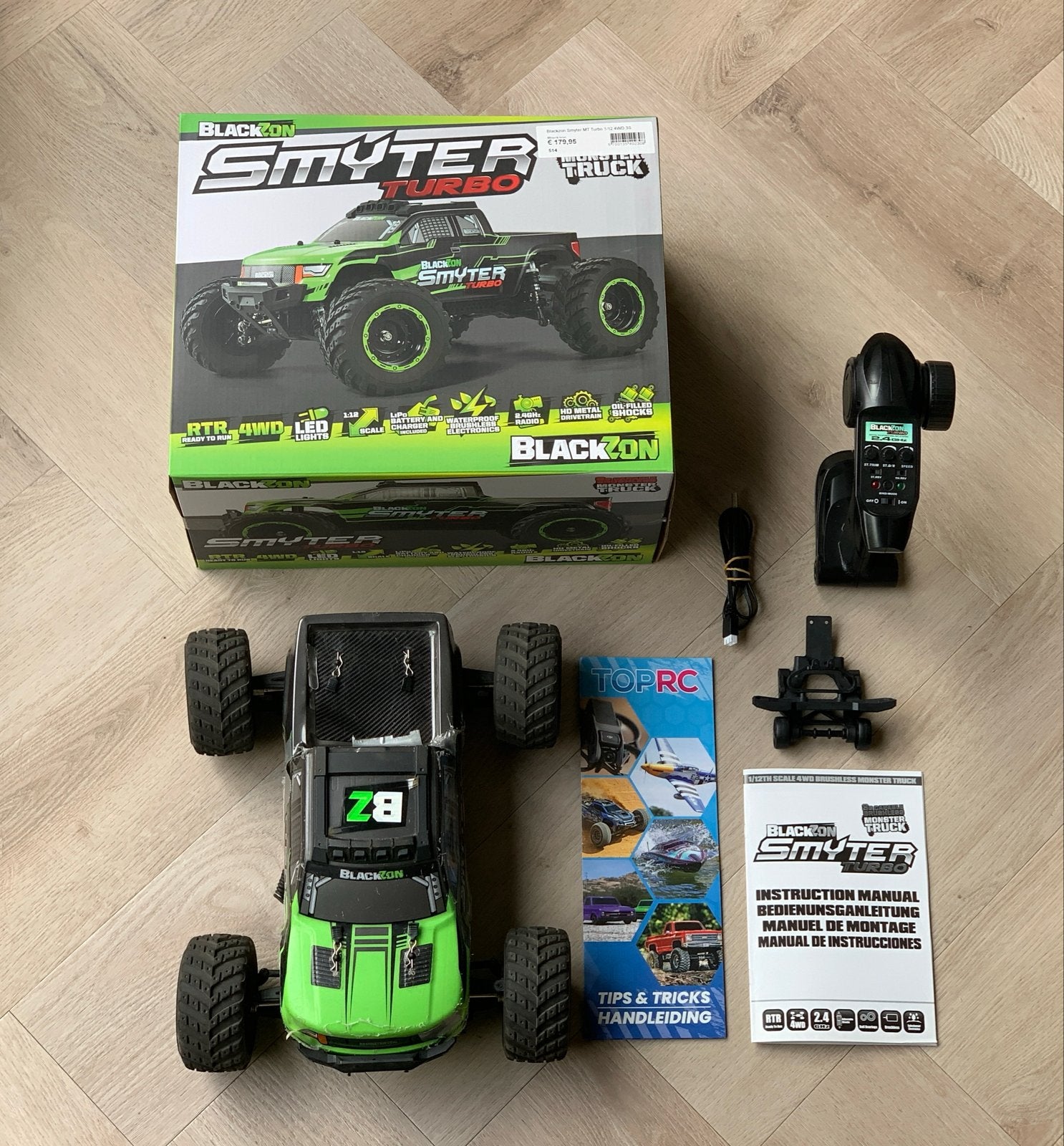 BlackZon Smyter Turbo RC Monstertruck - 60 km/u, Elektro, Gebruikt, Auto offroad, Ophalen of Verzenden