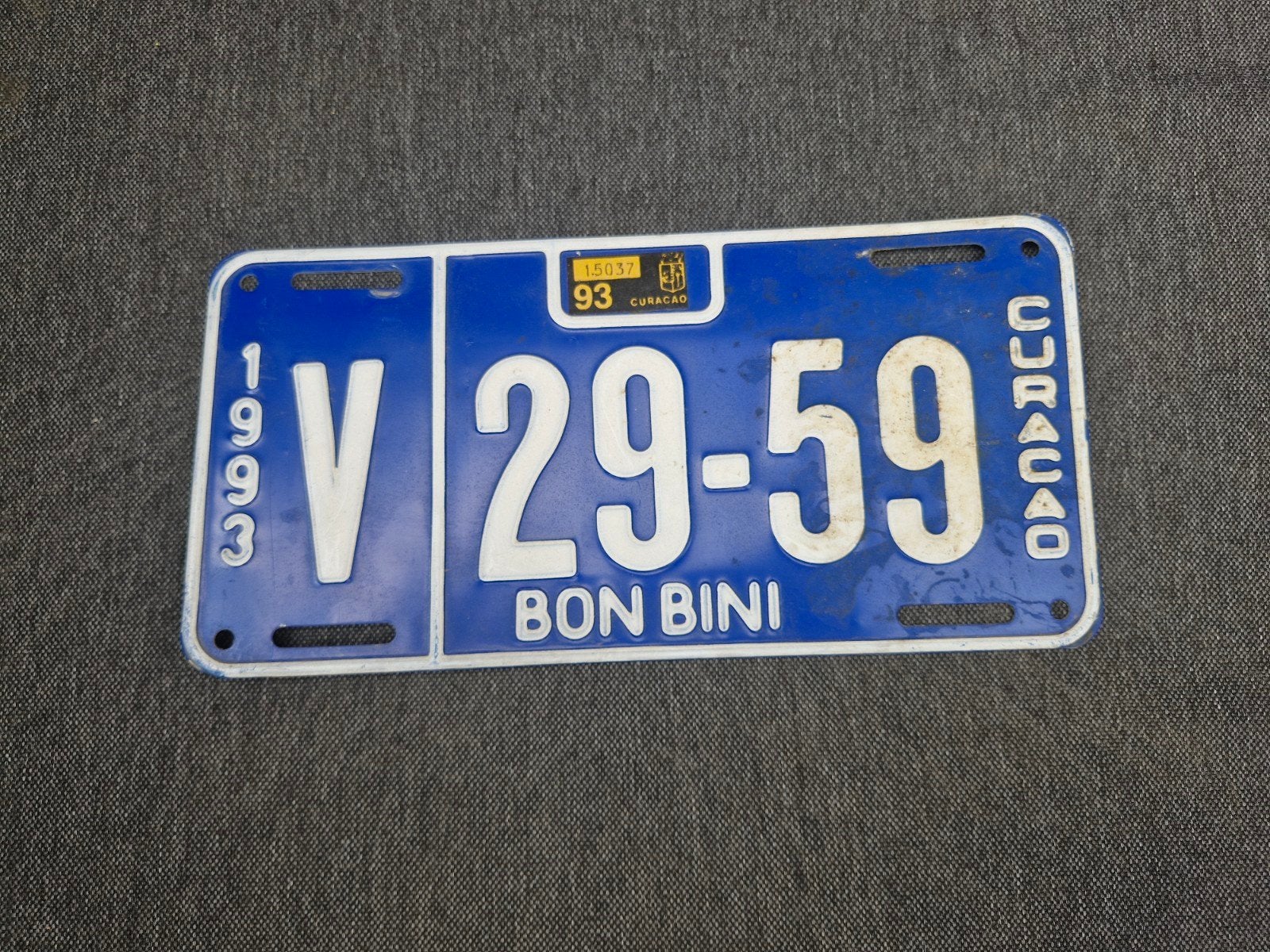 Curacao kentekenplaat nummerbord Curaçao License nummerplaat, Ophalen of Verzenden, Gebruikt, Auto's