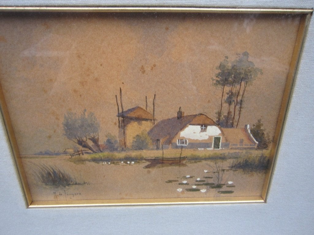 Marius de Jongere(drulman) Mooi buiten tafereel/Hooiberg, Antiek en Kunst, Kunst | Schilderijen | Klassiek, Ophalen of Verzenden