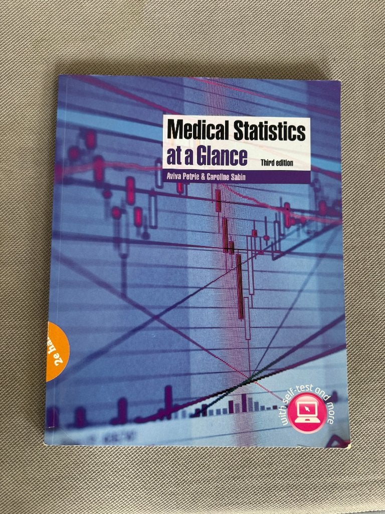 Studieboek Medical Statistics at a Glance, Boeken, Beta, Aviva Petrie & Caroline Sabin, Ophalen of Verzenden, WO