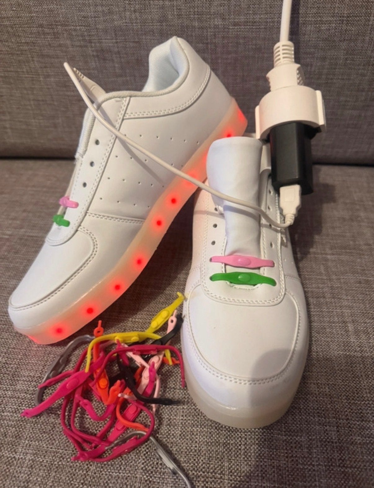 Raffie's Witte Lichtgevende Sneakers met Verwisselbare Bandj, Ophalen, Gedragen, Wit, Sneakers of Gympen