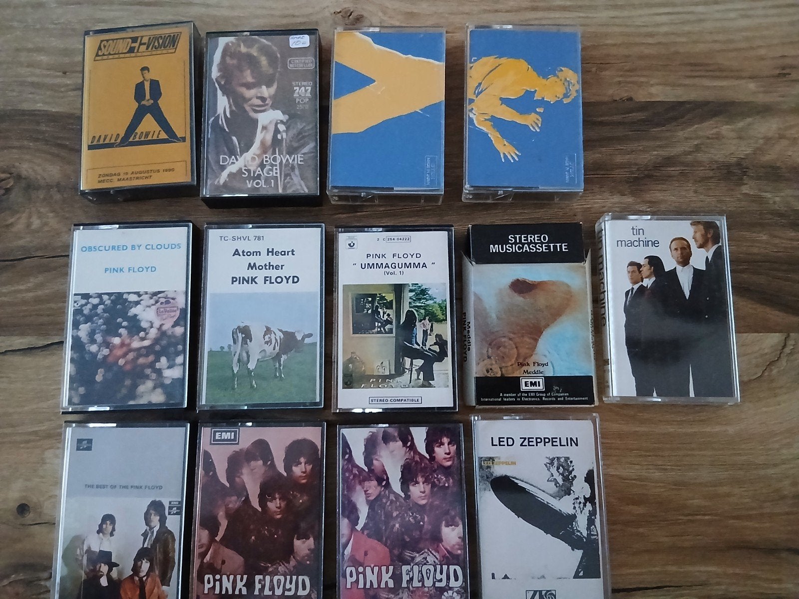 8 Pink Floyd, Led Zeppelin Bowie cassettes, Cd's en Dvd's, Ophalen, Gebruikt