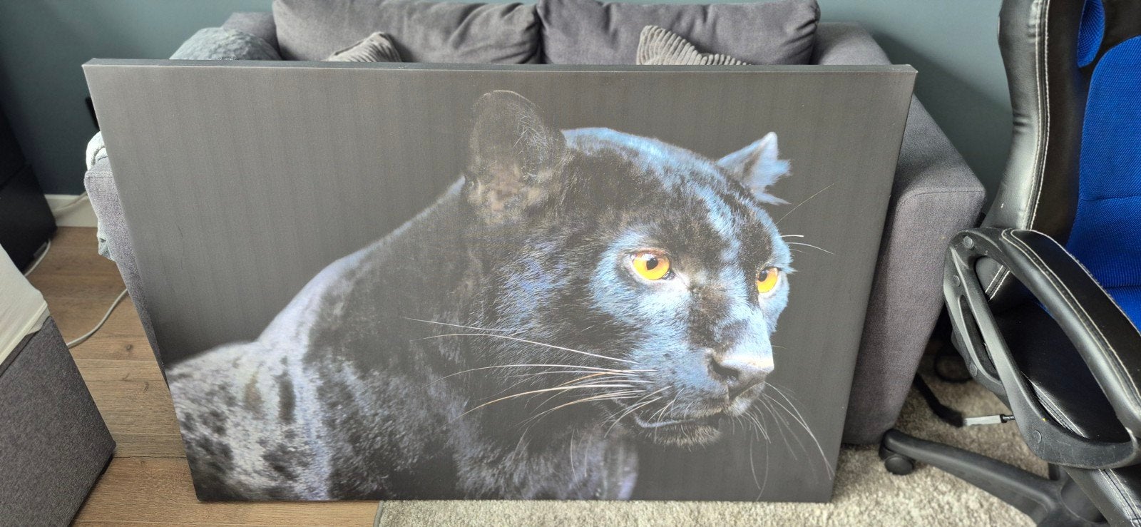 Schilderij Zwarte Panter (canvas), Ophalen, Zo goed als nieuw, Schilderij, 100 tot 125 cm