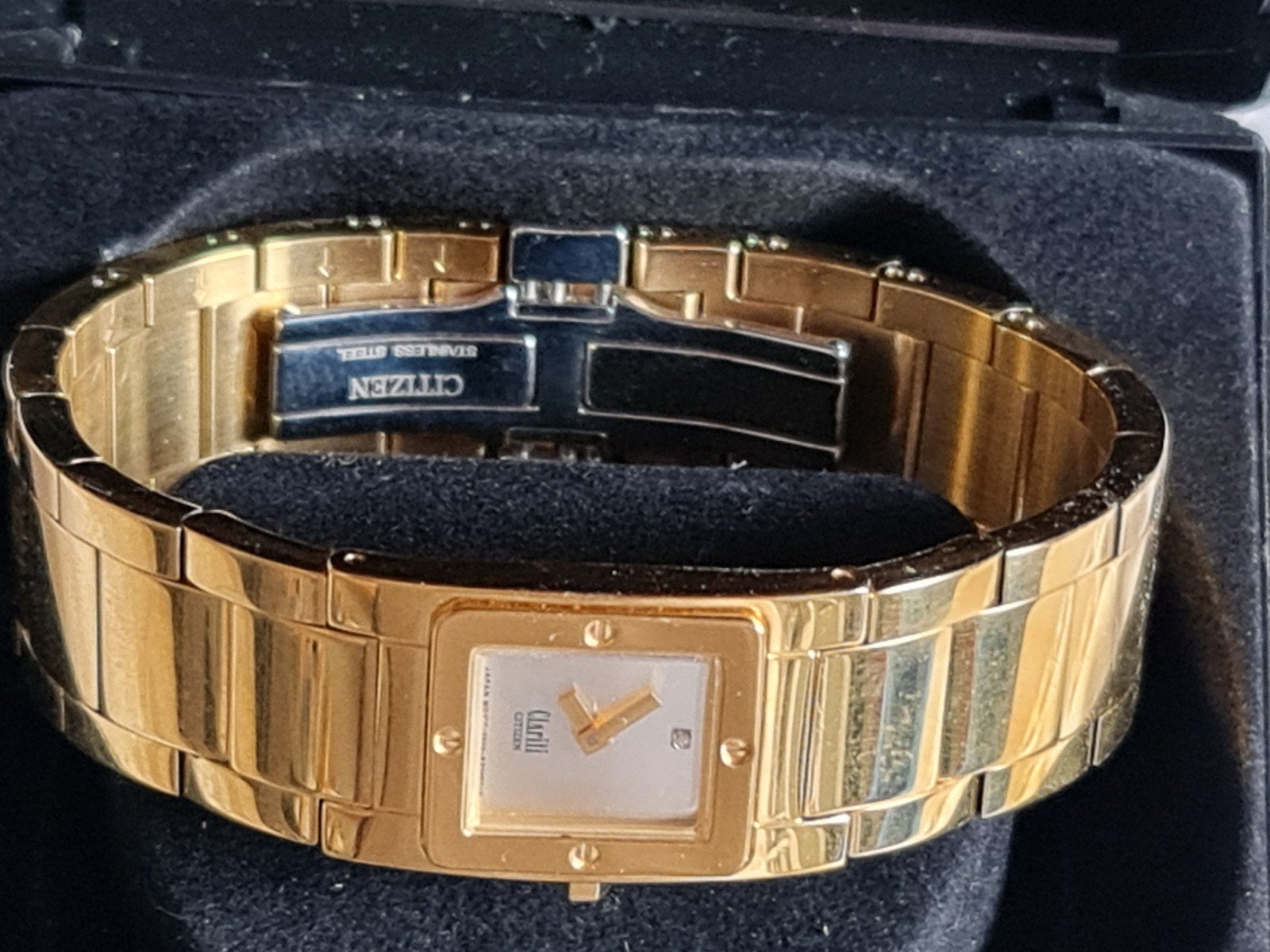 Gouden Citizen Clariti dameshorloge met strass, Sieraden, Tassen en Uiterlijk, Horloges | Dames, Ophalen of Verzenden
