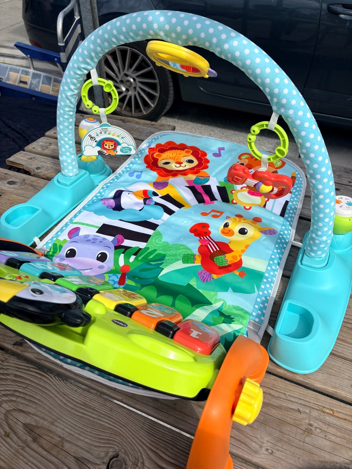 VTech Babygym met piano en speelkleed, Ophalen, Zo goed als nieuw, Speelkleed, Met geluid
