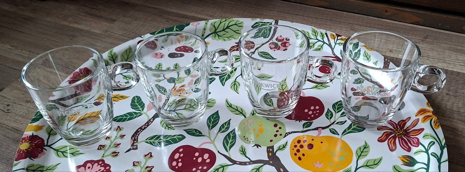 4 pickwick theeglazen, Ophalen of Verzenden, Glas, Overige stijlen, Glas of Glazen