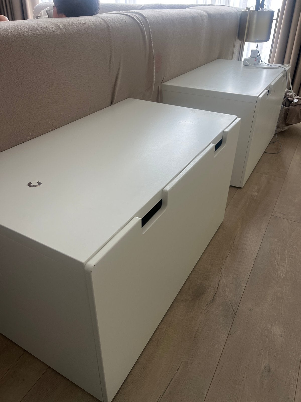 Witte ikea opbergkisten met lade (2 stuks), Ophalen, Gebruikt