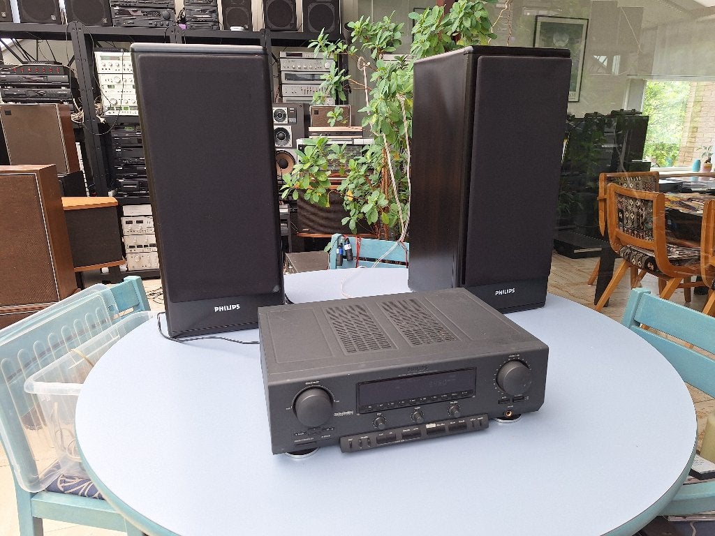 Philips FR931 - prima AV receiver + gratis FB815 boxen, Gebruikt, 60 tot 120 watt, Stereo, Ophalen