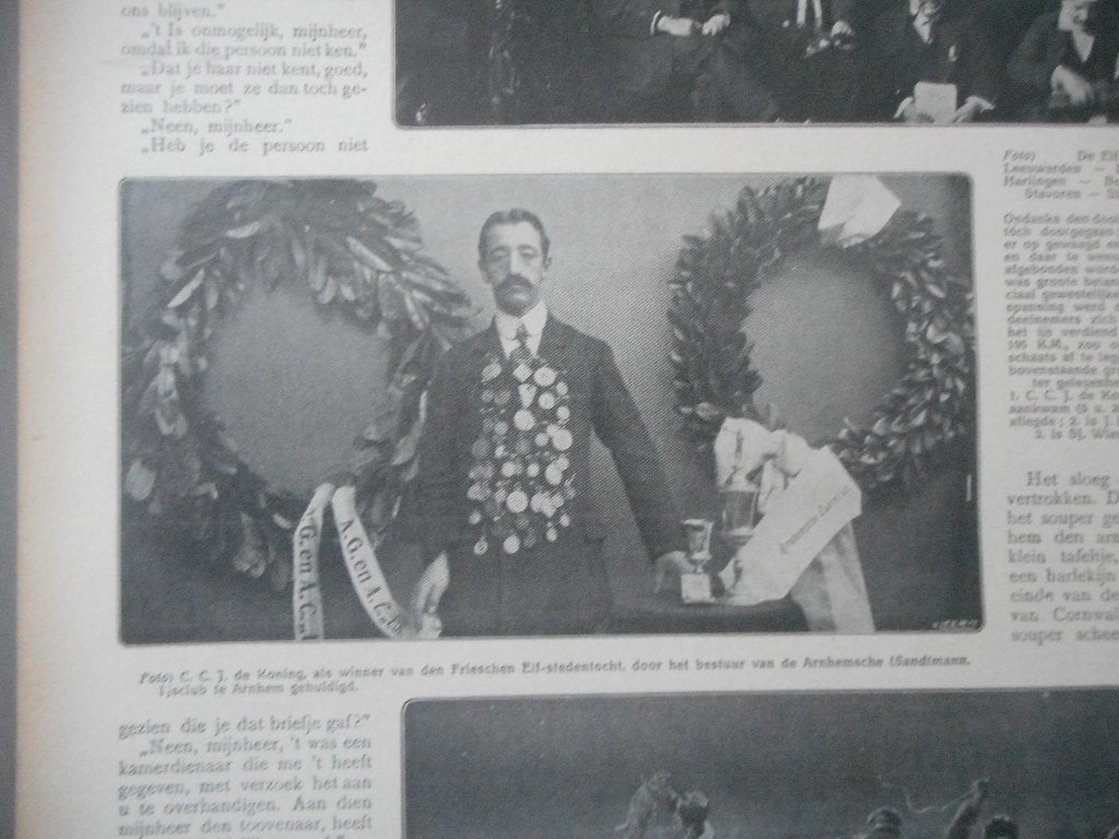 Elfstedentocht. C. Koning. Winnaar. 1912., Verzamelen, Tijdschriften, Kranten en Knipsels, Ophalen of Verzenden, Voor 1920, Nederland