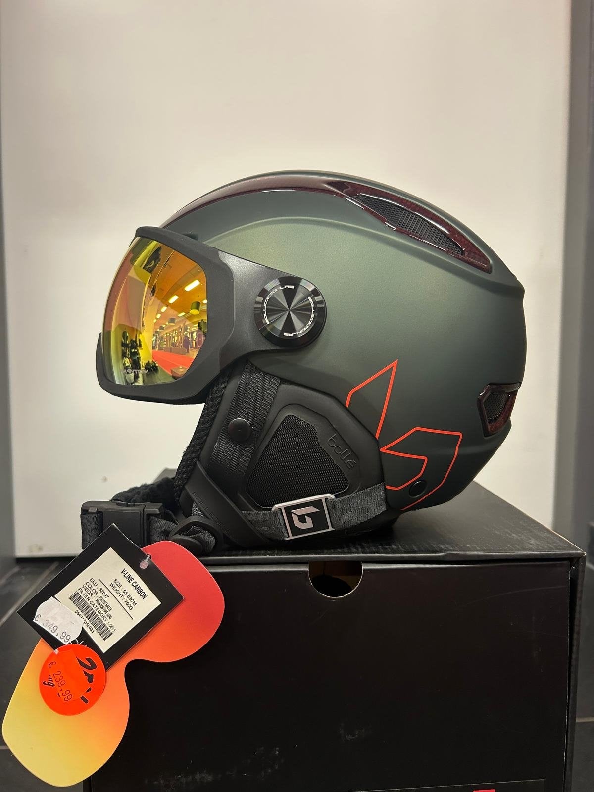 Nieuwe Bolle V-Line Carbon skihelm met vizier, Overige merken, Overige typen, Nieuw, Ophalen of Verzenden