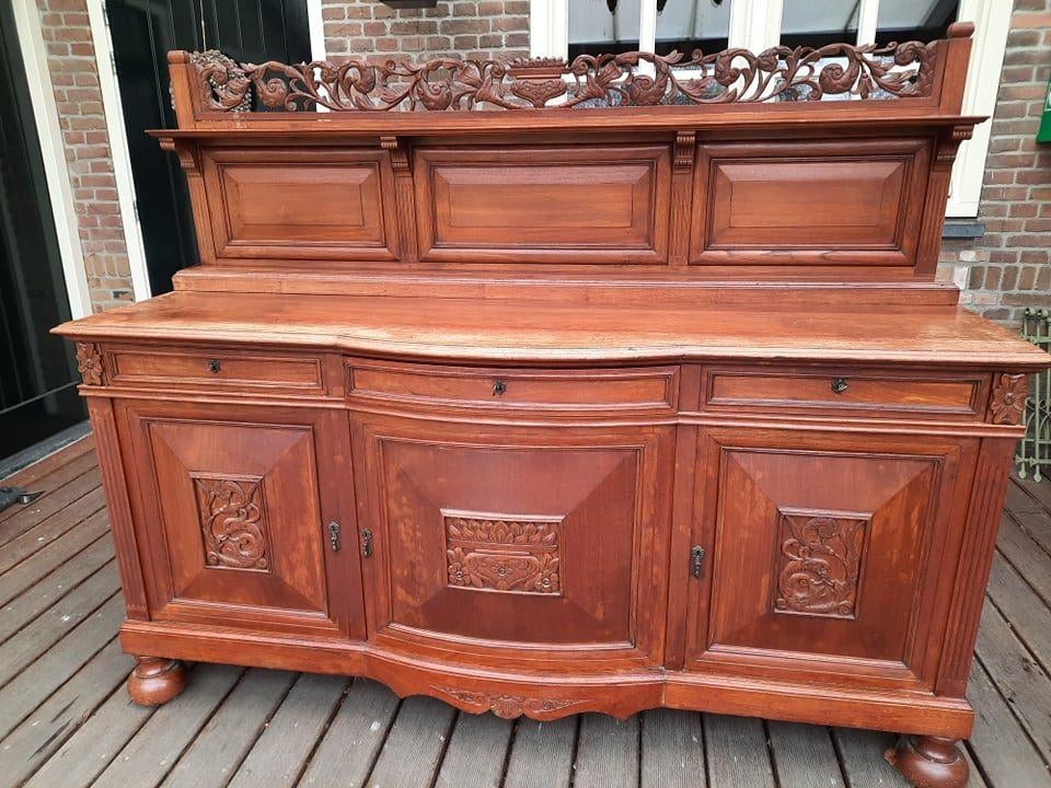 prachtig uniek teakhouten groot dressoir Rotterdamsche Lloyd, Huis en Inrichting, Kasten | Dressoirs, Ophalen, Gebruikt, 25 tot 50 cm