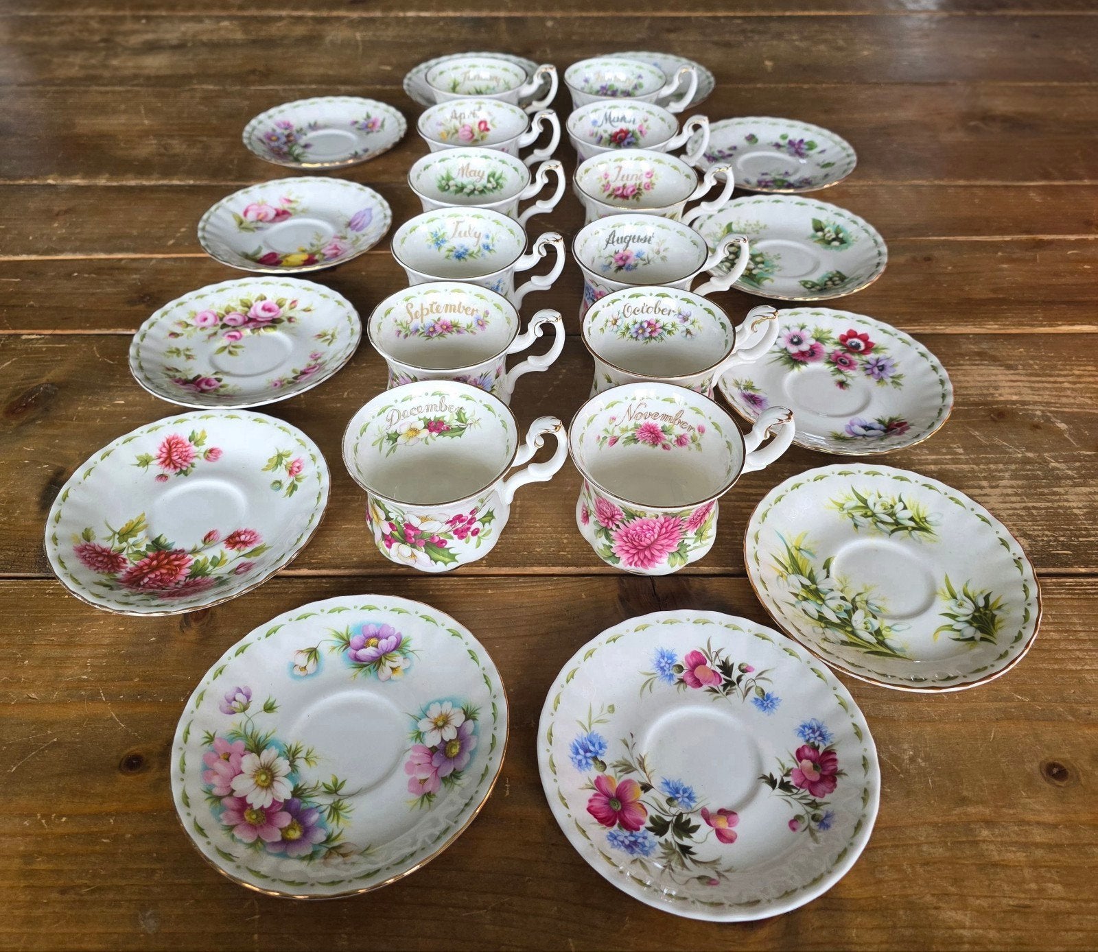 Royal Albert Flower of the Month complete set - goede staat, Ophalen