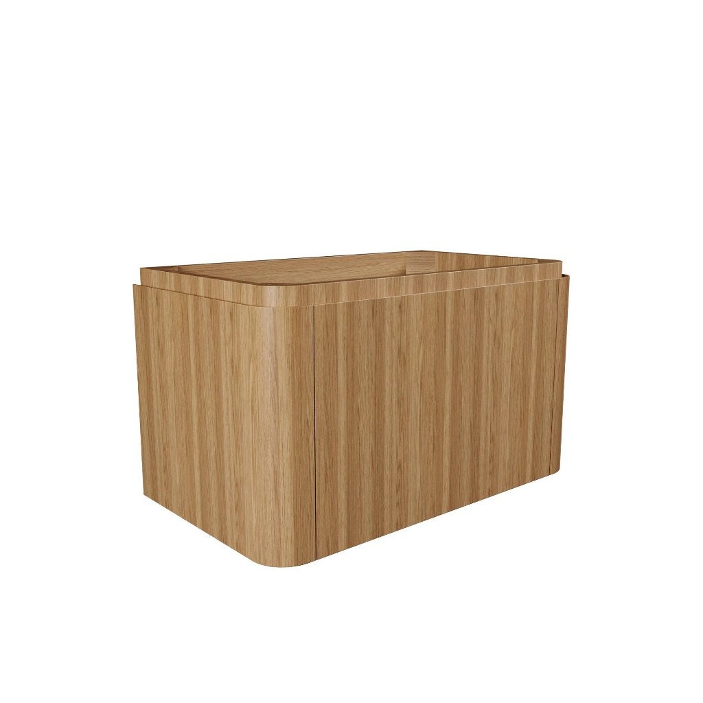 Wastafelonderkast  80cm - 2 lades - afgeronde hoeken - Eiken, Ophalen, Overige typen, Nieuw, 50 tot 100 cm