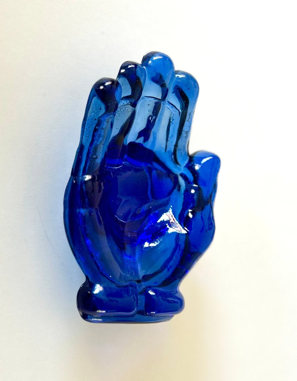 Vintage kobaltblauwe glazen hand, Ophalen of Verzenden
