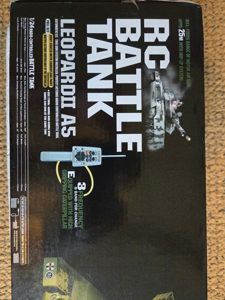 RC Battle Tank Leopard II A5 - Afstandsbestuurbare Tank, Overige merken, Gebruikt, Tank, Groter dan 1:32