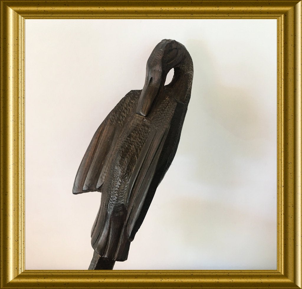 Oude grote houten briefopener ; vogel, 30 cm, Antiek en Kunst, Kunst | Beelden en Houtsnijwerken, Houtsnijwerk, Ophalen of Verzenden