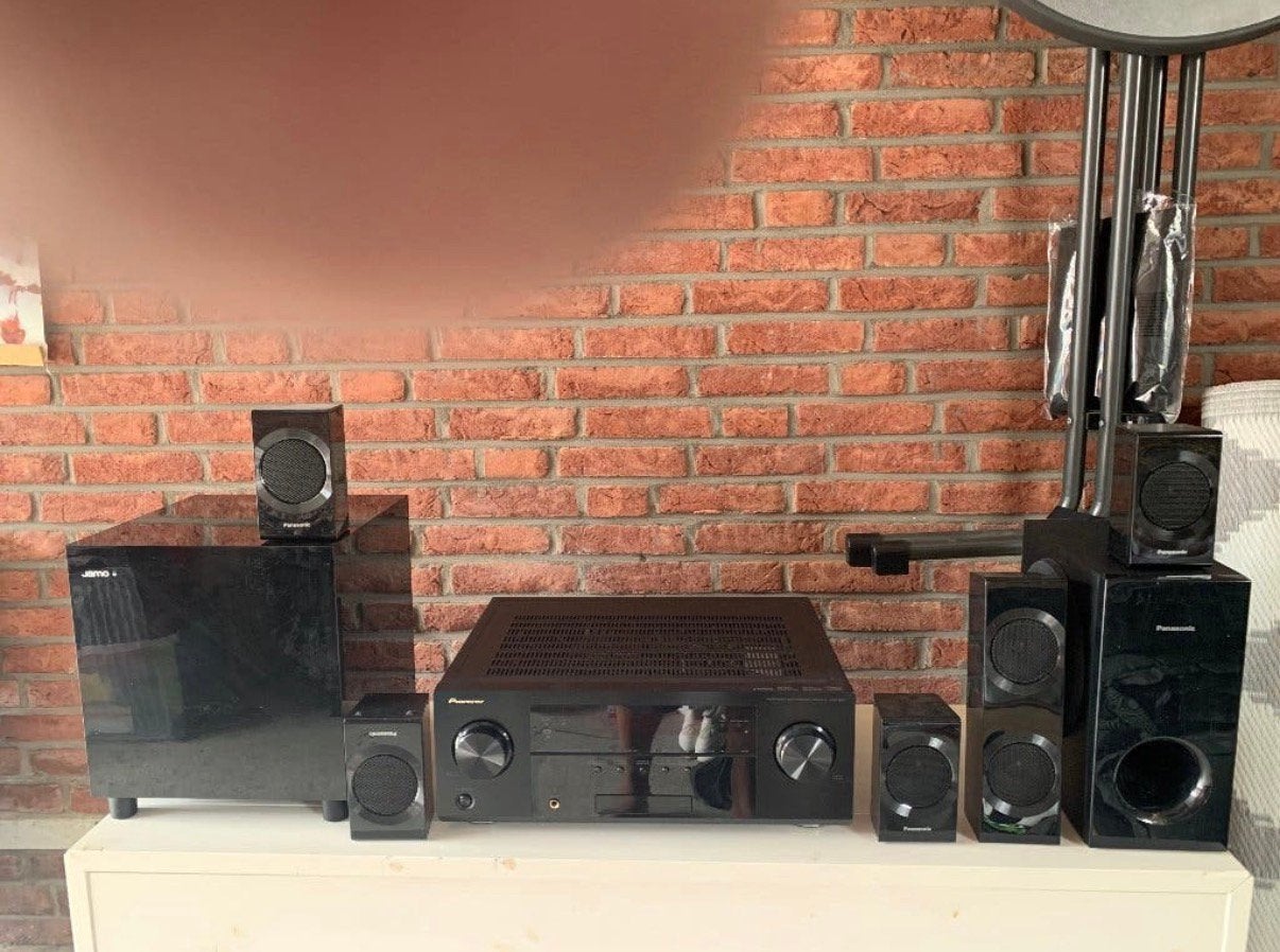 Receiver VSX 921 compleet Jamo en Panasonic subwoofers, Ophalen, Zo goed als nieuw, Pioneer, 120 watt of meer