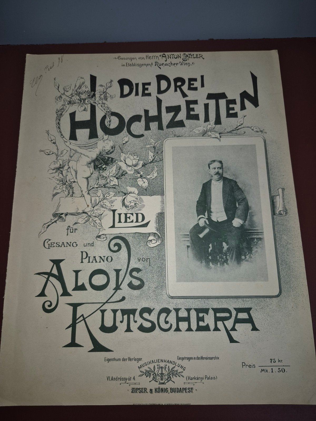 Antiek bladmuziek: Die Drei Hochzeiten - Alois Kutscher, Ophalen of Verzenden
