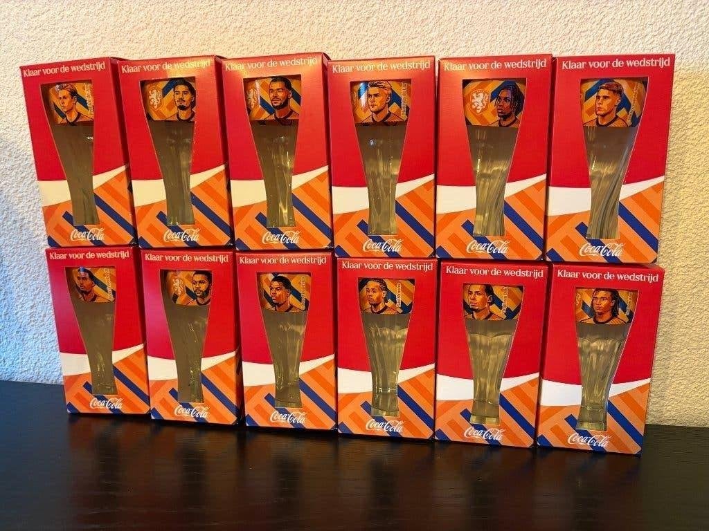 Complete set limited edition Coca Cola Oranje spelers, Verzenden, Nieuw, Frisdrankglas