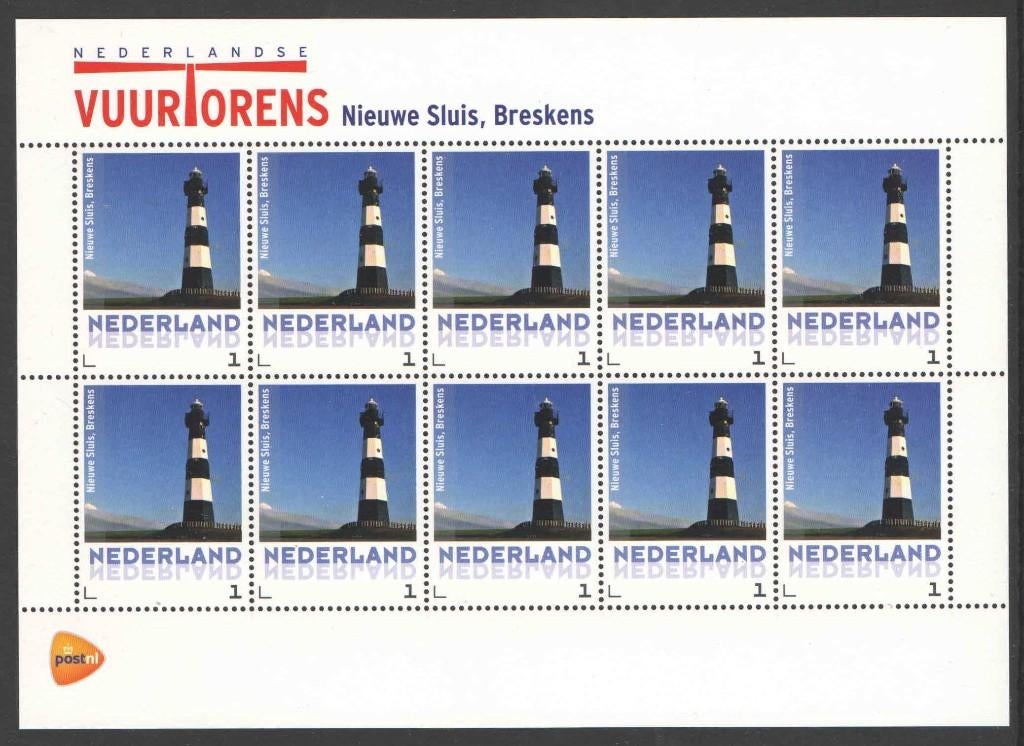Postzegels Vuurtorens in Nederland: Nieuwe Sluis, Breskens, Ophalen of Verzenden, Na 1940, Postfris