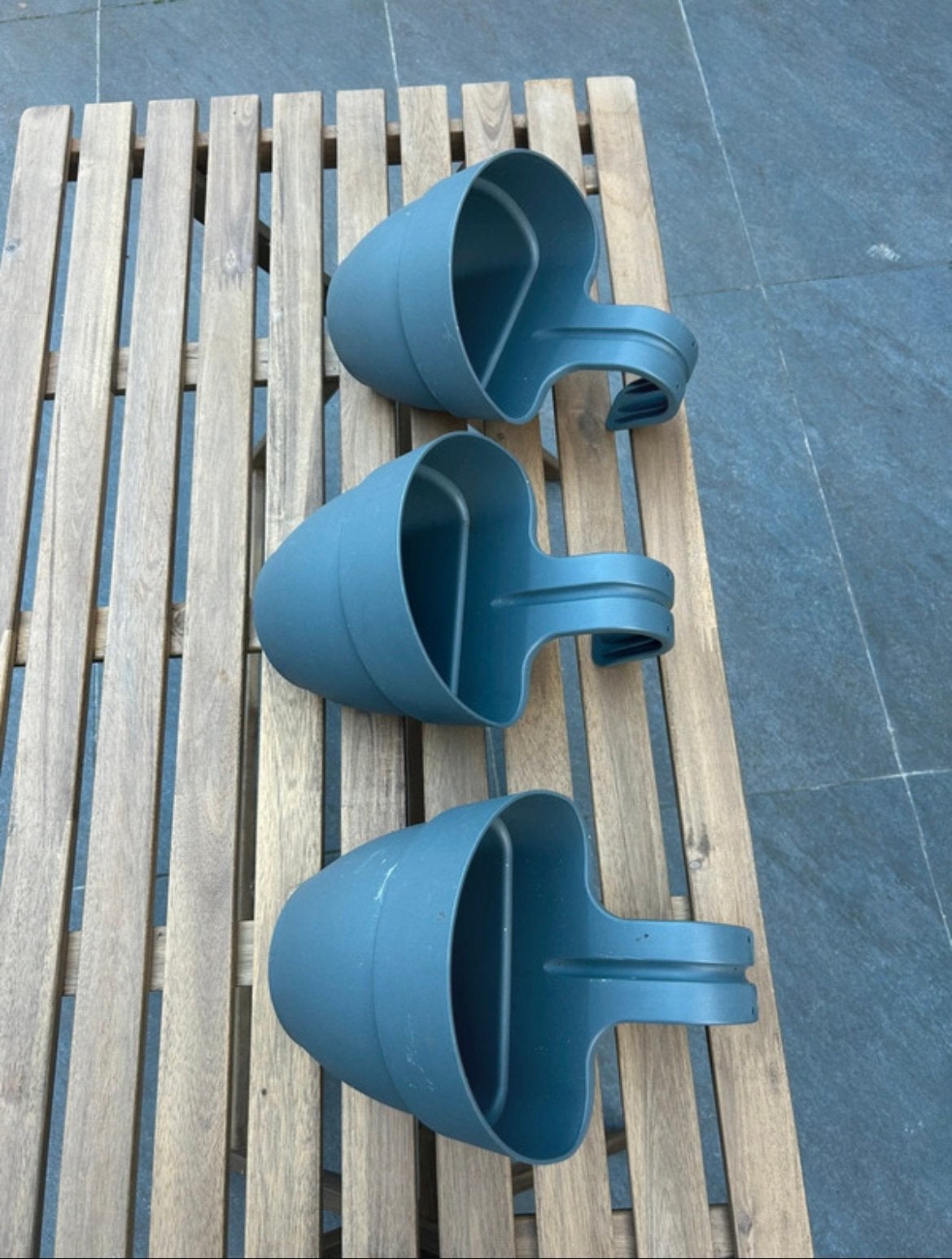 3x Elho antraciet plantenbak balkon, Ophalen of Verzenden, Gebruikt, Balkon