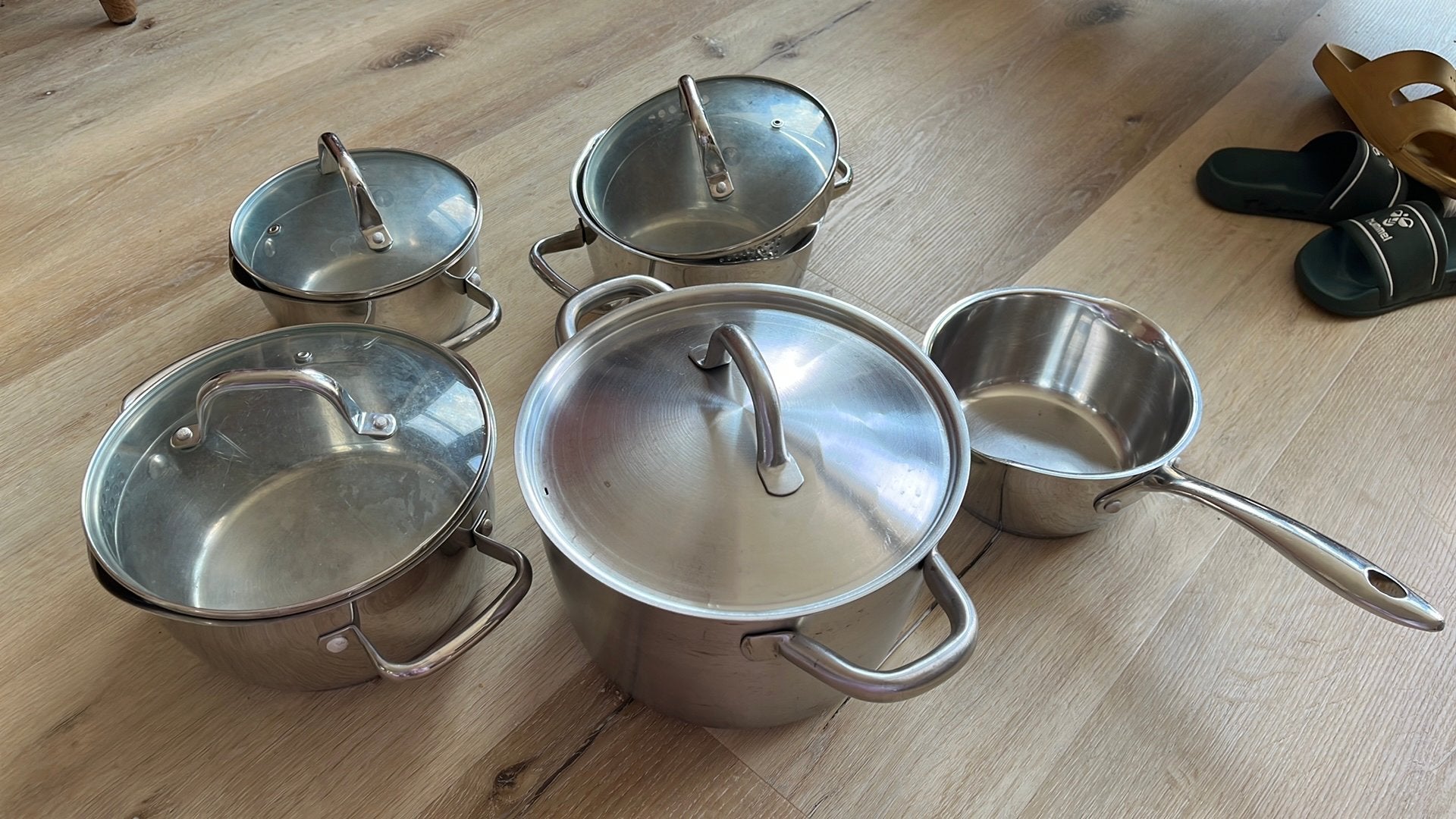 Pannenset TGFF plus soeppan van Ikea, Ophalen, Gebruikt, Rvs, Pannenset